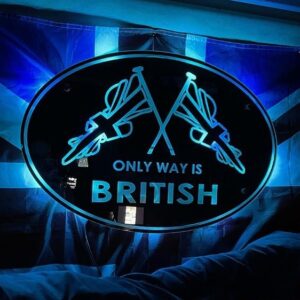 ONLY WAY IS BRITISH INTERIOR LIGHT BOARD / MIRROR