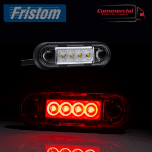 Red LED Marker Light Flat/Curved Fit Rubber Gasket FT-073