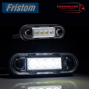 White LED Marker Light Flat/Curved Fit Rubber Gasket FT-073