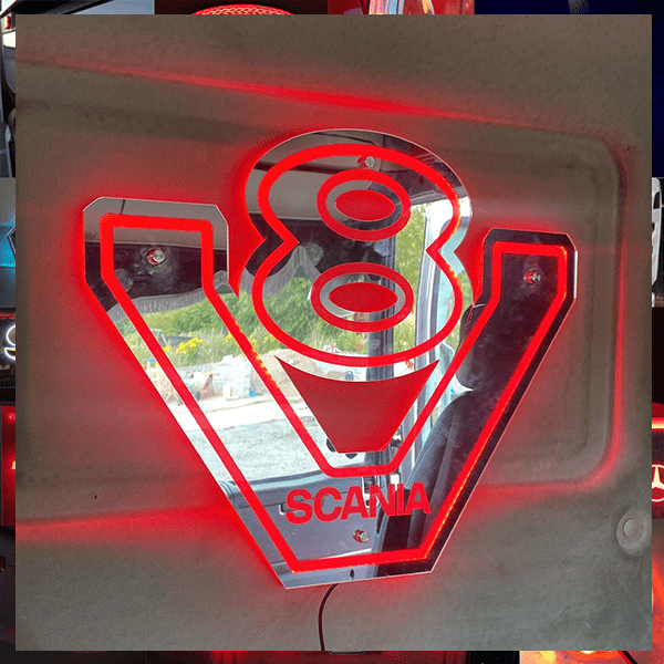 Scania V8 Mirror / Light Board Ultra Bright 55x45cm