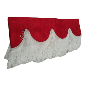Universal Truck Front Window Pelmet Red With White Tassels