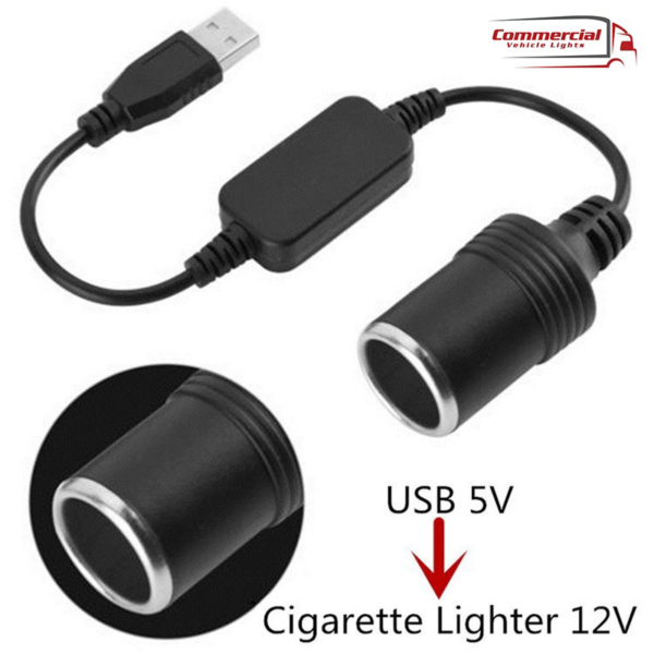 USB to Cigarette Lighter Adapter 5v in 12v Out