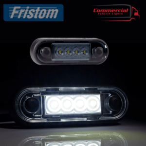 White LED Marker Light Dark Flat/Curved Fit Rubber Gasket FT-073WD