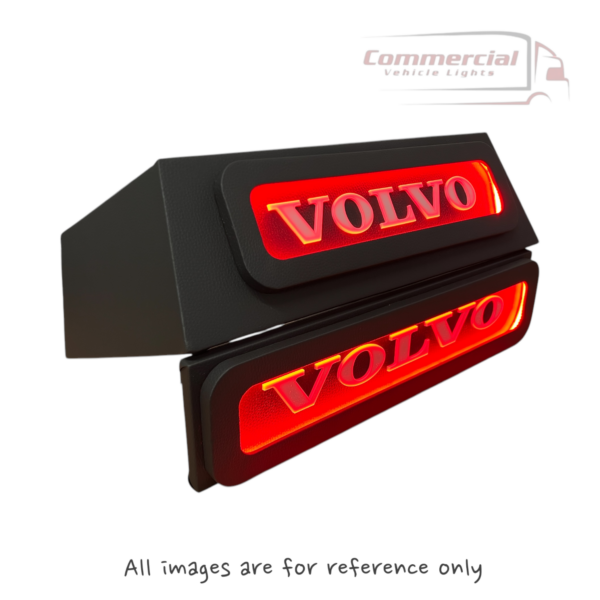 Volvo FH Truck LED Seat Bases (Side Lit) Dark Grey RED LED white letters