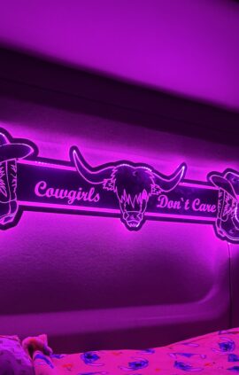 Cowgirls Don't Care Bulkhead Mirror 1000x250mm