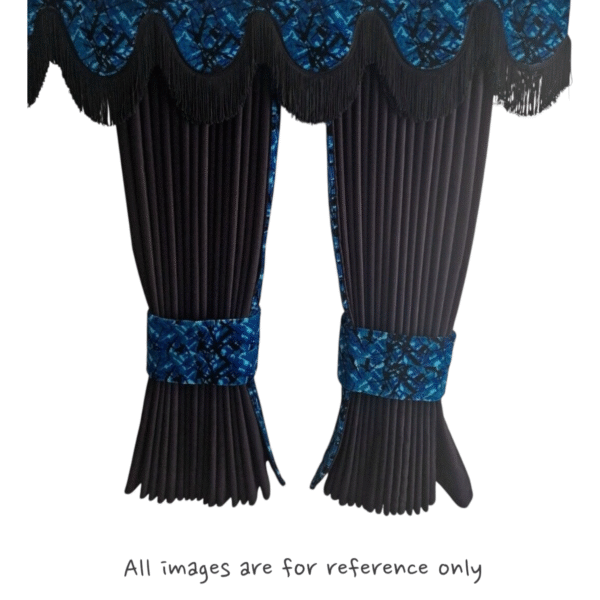 Black Royal Suede Curtains / Blue Danish Plush Style Dutch Quality
