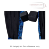 Black Royal Suede Curtains / Blue Danish Plush Style Dutch Quality