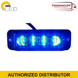 4 LED Blue Strobe Warning Light 12/24v