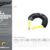 Pneumatic Spiral Coil M22 x 1.5 Yellow Polyurethane 5.5M Cable