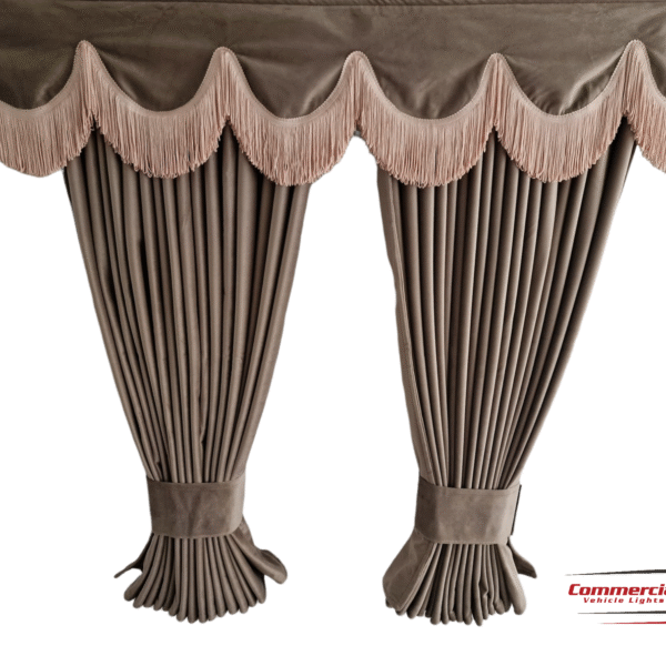 Light Brown Truck Curtains With Cream Tassel