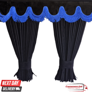 Black Truck Curtains With White Tassel Set