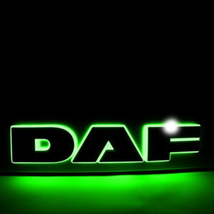 Daf Back-Lit Led Grille Badge - Polished Front Green LED