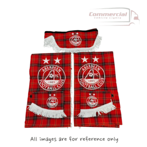 Aberdeen FC Red Tartan Truck Curtains Set With White Tassels
