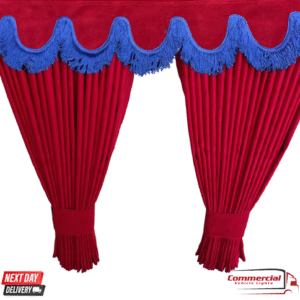 Red Truck Curtains With Blue Tassel Set