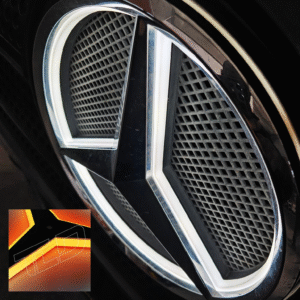 Mercedes Truck LED Front Grille Badge Backlight Base Actros 340mm (AMBER LED)
