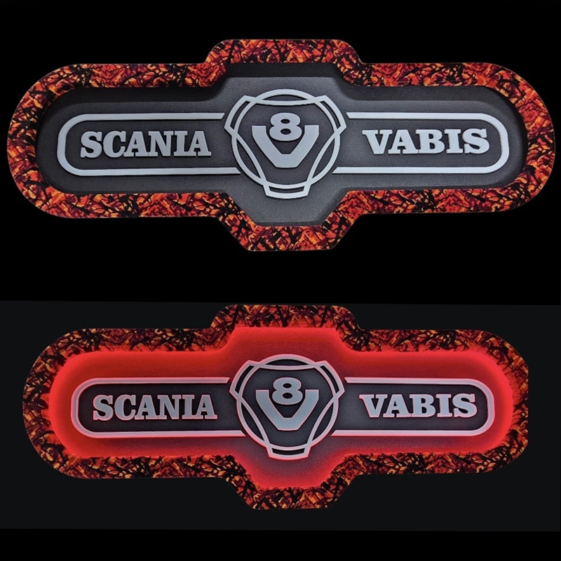 SCANIA V8 LEATHERETTE RED PLUSH TRUCK LIGHTBOARD (RGB) 1 Scania V8 Leatherette Red Plush Truck Lightboard (RGB)