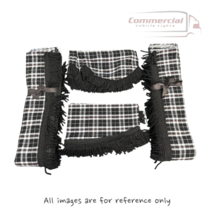 Black Tartan Truck Curtains Set With Black Tassels