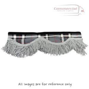 Grey Tartan Truck Pelmet With Grey Tassels