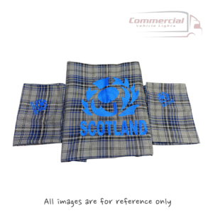 Blue Tartan Duvet Cover With Matching Pillow Case (Embroidered Scotland Logo)