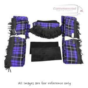 Purple Tartan Truck Curtains Set With Black Tassels