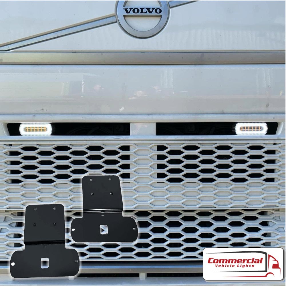 FH V5 HALO STROBE LIGHT GRILL MOUNTING BRACKETS (PAIR) + 2 X WHITE HALO STROBES 2 b01950059502d3c0466e6b239d99e56e