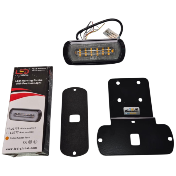 FH V5 Halo Strobe Light Grill Mounting Brackets (Pair) + 2 x White Halo ...