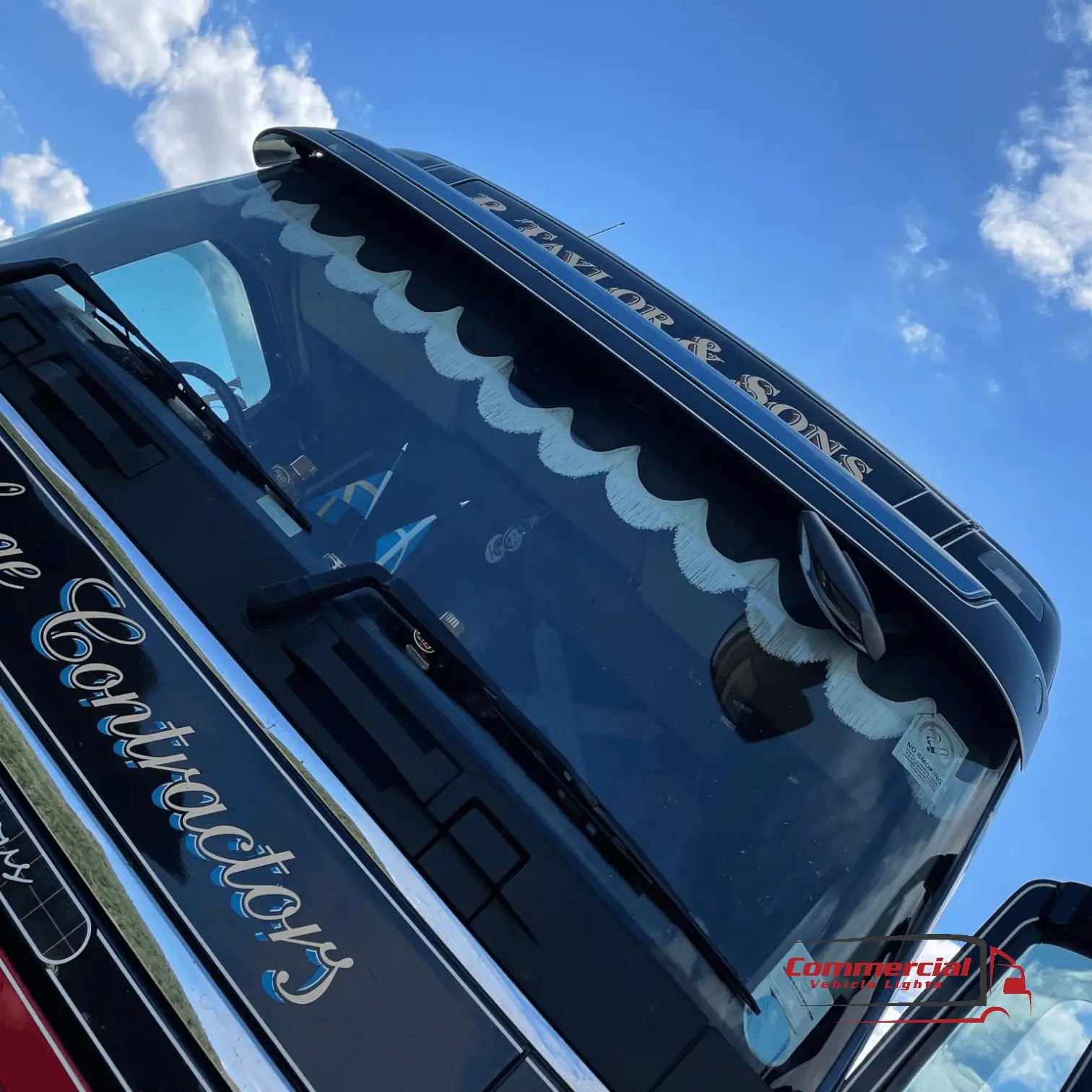 Universal truck front window pelmet grey danish plush grey tassels 5 Cf38a9b84d3c89f4b7ba65fe89ed95e2