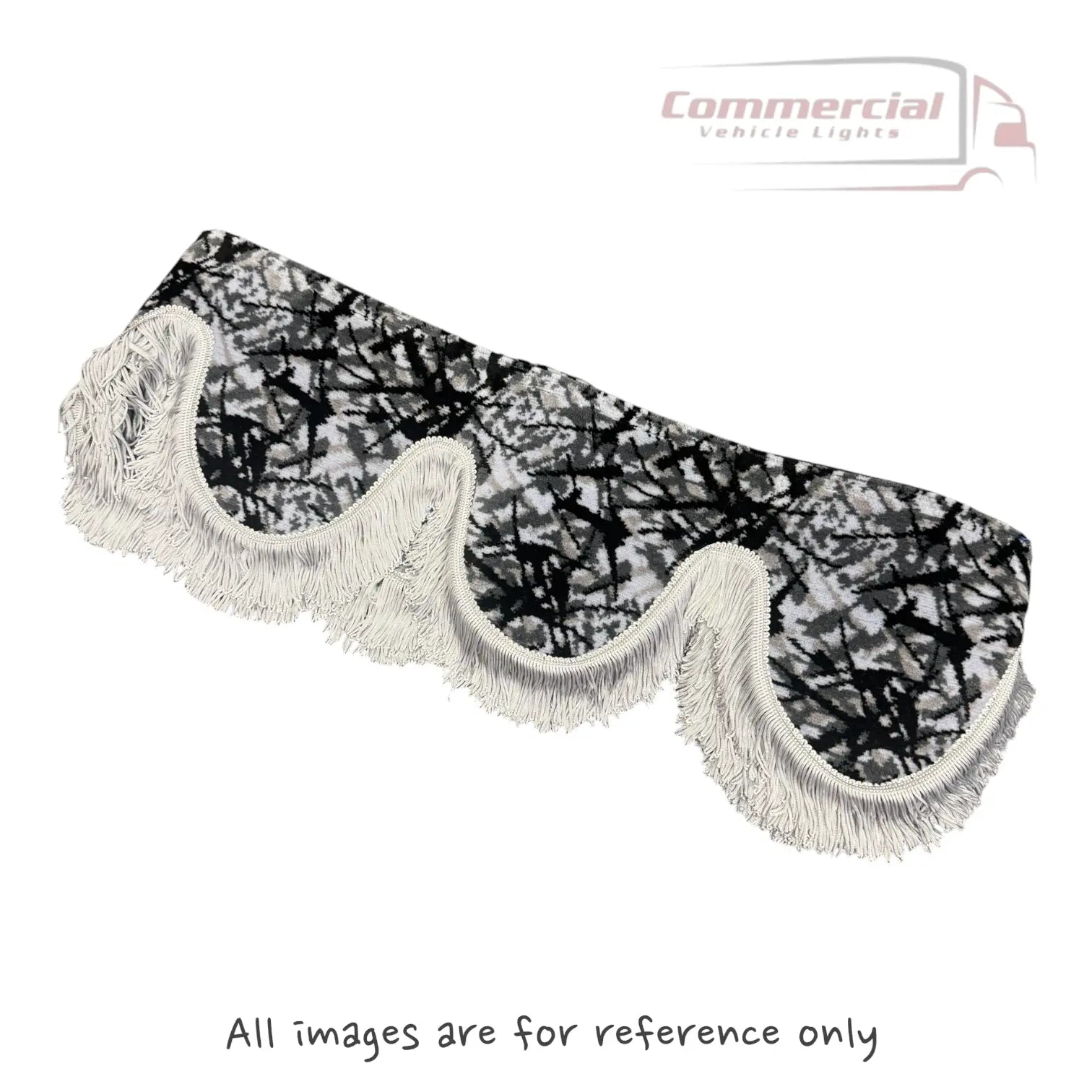 Universal truck front window pelmet grey danish plush grey tassels 1 C6fc4ad56ed2cff3d6dba2676e6768e8