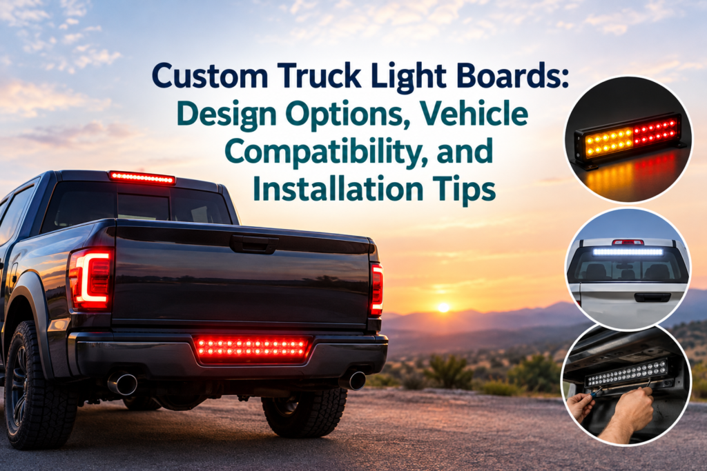 Custom truck light board guide